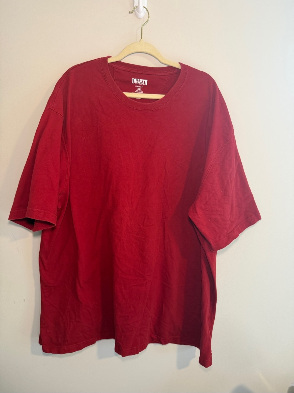 Duluth Trading Co Longtail T Shirt Red Crewneck Short Sleeve No Pocket Men's 3XL